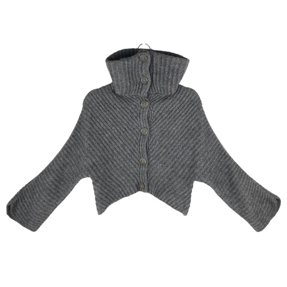 🆕 Sisley Cropped Mohair Wool Blend Cardigan Juniors Size 3XL - Picture 4 of 12